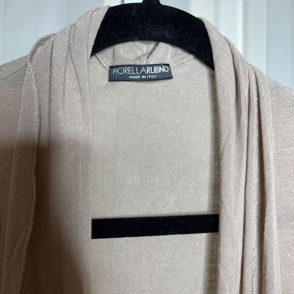 Fiorella Rubin Draped Cardigan Floral Print Beige Nude Made in Italy Size XS - Picture 2 of 7